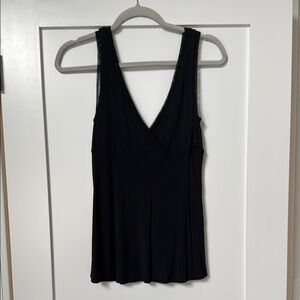 Black Sleeveless V-Neck Top